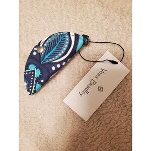 Vera Bradley Headphone Chapstick Holder Blue White NWT Blue Island Medallion